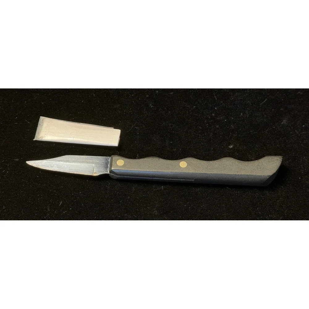Vintage Paring Knife: Case XX Chromium, CA 287, Black Handle with Sheath